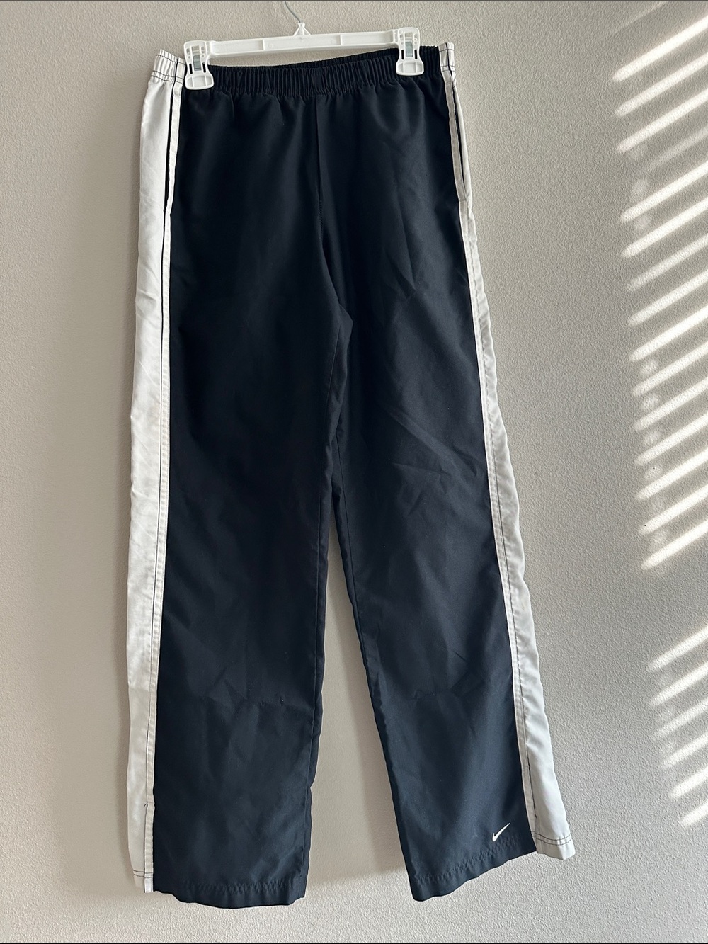 Insane Vintage Silver Tag Nike Black Joggers with White Side Panels - Unisex